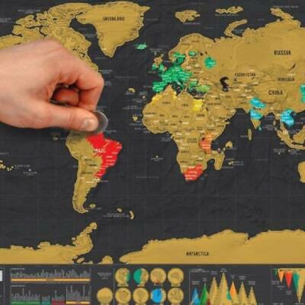 🦚2/$20🦚NIB Travel Scratch Off World Map Poster as you go